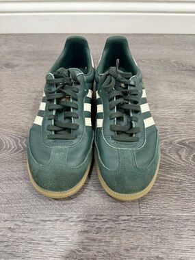 adidas Green Suede & Leather Sneakers with White Stripes